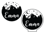 Gift for nature lover, led night light stand design or wall decal, custom name - free svg file for members