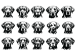 15 Labrador Dogs faces vector image svg bundle, pet lovers - free svg file for members
