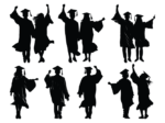 Celebrating graduates silhouette svg bundle, hands up, graduation decoration - free svg file for members
