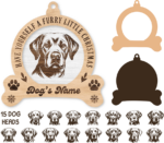 Have yourself a furry little Christmas, Labrador dog head and custom name, ornament - free svg file for members