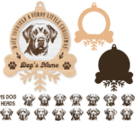 Christmas ornament for dogs lover, Labrador dog face, customized name - free svg file for members