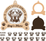 Santa's little howler, Christmas ornament, Labrador dog face, editable name - free svg file for members