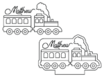 Train and custom name, decal for kids room decor - free svg file for members