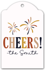 Cheers, the custom name, new year's eve gift tag design - free svg file for members