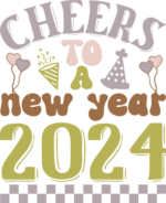 Cheers to a new year 2024, tshirt design - free svg file for members