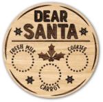 Dear Santa tray, fresh milk, carrot, cookies, Santa tray plate design for Christmas - free svg file for members