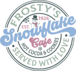 Frosty's snowflake cafe, hot cocoa and cookies served with love, Christmas decor - free svg file for members
