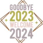 Goodbye 2023, welcome 2024, framed, new year eve's hoodie design - free svg file for members