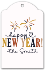 Happy new year, Editable name gift tag design - free svg file for members