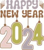 Happy new year 2024, sweatshirt design - free svg file for members