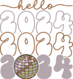 Hello 2024, echo stacked text, new year party sweatshirt design - free svg file for members
