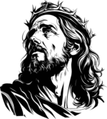 Jesus Christ looking up at the sky, vector image for Christians - free svg file for members