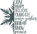 Joy, merry, believe, bright, snow, warm wishes, half snowflake, Christmas sweatshirt design - free svg file for members