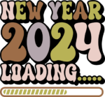 New year 2024 loading, funny new year party tshirt design - free svg file for members