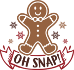 Oh Snap, gingerbread man, funny Christmas apron design - free svg file for members