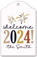 Welcome 2024, the custom name, new year gift tag design - free svg file for members