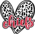 Chiefs, leopard skin double doodle heart free svg file for members, American football team fan tshirt design