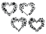 Floral hearts svg bundle free svg file for members, vector art, valentine's day decor