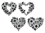 Floral hearts vector art, free svg file for members, valentine's day decor svg bundle