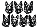 7 German shepherd heads svg bundle free svg file for members, dogs lover