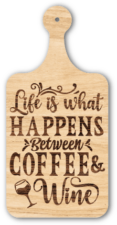 Life is what happens between coffee and wine, funny kitchen quotes - free svg file for members