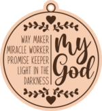 My God, way maker, miracle worker free svg file for members, Christians hanging ornament