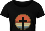 Christian cross along with Rising sun background, retro tshirt design - free svg file for members