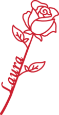 Rose flower with a name on the stem free svg file for members, vector image, valentine's day gift