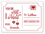 You're all, I need, Happy valentine's day card letter free svg file for members, Xoxo, to custom name