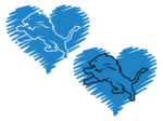 Lion and doodle heart free svg file for members, Lions team mascot svg image