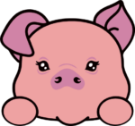 Cute pig head free svg file for members, farm house animal clipart image