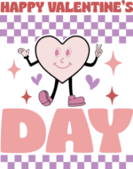 Happy valentine day card design, heart emoji - free svg file for members