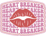 Heart breaker, echo stacked text, lips, funny valentine's day tshirt design - free svg file for members