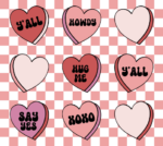Hearts with love words, along with checkered background, valentine day sweatshirt design - free svg file for members