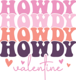 Howdy valentine, echo stacked text, tshirt design - free svg file for members