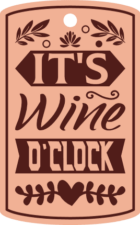 It's wine o'clock, funny wine bottle gift tag - free svg file for members