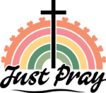 Just Pray, rainbow and Christian cross, religious sweatshirt design - free svg file for members