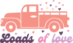 Loads of love, truck loaded with hearts, valentine's day tshirt design - free svg file for members
