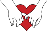 hands of a couple with touching pinky fingers, heart free svg file for members, valentine's day clipart image