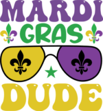 Mardi gras dude, sunglasses with Fleur de lis, tshirt design - free svg file for members