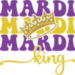 Mardi king, echo stacked text, Mardi gras tshirt design - free svg file for members