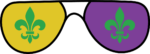 Fleur de lis sunglasses free svg file for members, Mardi gras, clipart image