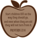 Start children off on the way they should go, Proverbs 22:6, apple - free svg file for members