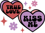 Hearts, True love, kiss me, valentine's day sweatshirt design - free svg file for members