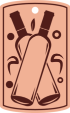 Crossed Wine bottles, gift tag - free svg file for members