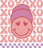 XOXOXO, echo stacked text, heart eyes emoji, valentine's day tshirt design - free svg file for members