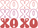 Valentine's day sweatshirt design, XOXO sign, echo stacked text - free svg file for members