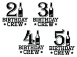 21st to 51st birthday crew bundle, number 1 as beer bottle, free svg file for members, birthday party tshirt design