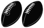 American football ball with laces and stitches free svg file for members, silhouette