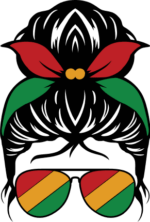 A girl head with messy bun and wearing bandana and sunglasses free svg file for members, Juneteenth, vector image